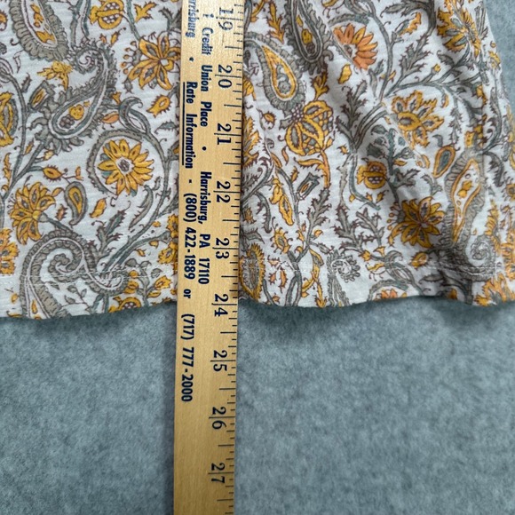 Lucky Brand Womens Peasant Blouse Size L Floral Print V Neck Long Sleeve Boho - Picture 8 of 10